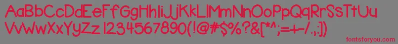 フォントKbbubblegum – 赤い文字の灰色の背景
