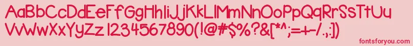 Kbbubblegum-fontti – punaiset fontit vaaleanpunaisella taustalla