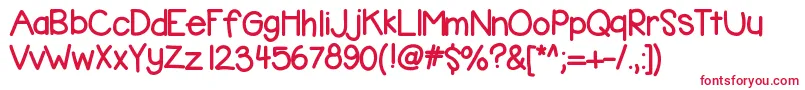 Kbbubblegum-fontti – punaiset fontit valkoisella taustalla