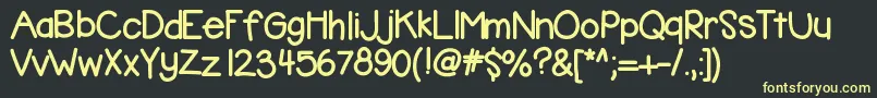 Kbbubblegum Font – Yellow Fonts on Black Background