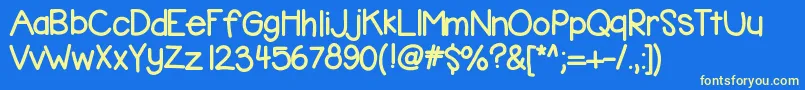 Kbbubblegum Font – Yellow Fonts on Blue Background