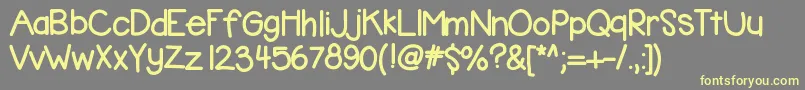 Kbbubblegum-fontti – keltaiset fontit harmaalla taustalla