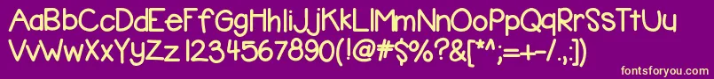 Kbbubblegum Font – Yellow Fonts on Purple Background