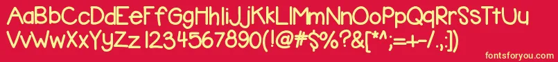 Kbbubblegum-fontti – keltaiset fontit punaisella taustalla