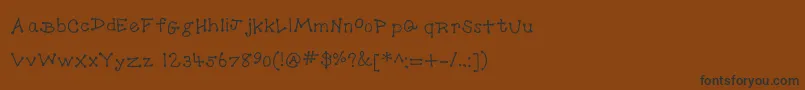 フォントDotToDot – 黒い文字が茶色の背景にあります