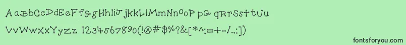 フォントDotToDot – 緑の背景に黒い文字