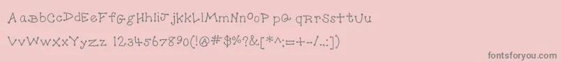 フォントDotToDot – ピンクの背景に灰色の文字