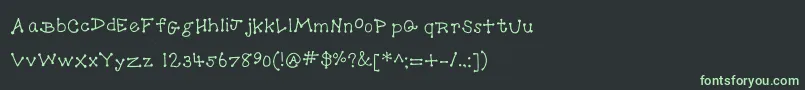 フォントDotToDot – 黒い背景に緑の文字