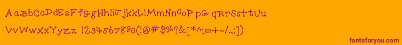 DotToDot-Schriftart – Violette Schriften auf orangefarbenem Hintergrund