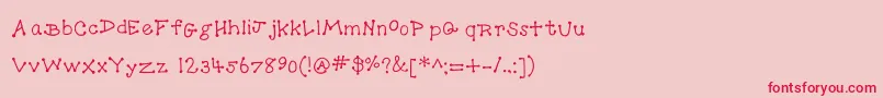 フォントDotToDot – ピンクの背景に赤い文字