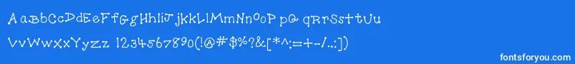 フォントDotToDot – 青い背景に白い文字