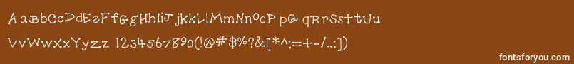 フォントDotToDot – 茶色の背景に白い文字