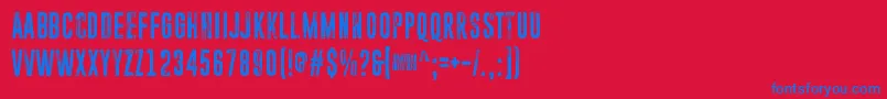 フォントParanoidOrange – 赤い背景に青い文字