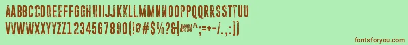 ParanoidOrange-fontti – ruskeat fontit vihreällä taustalla