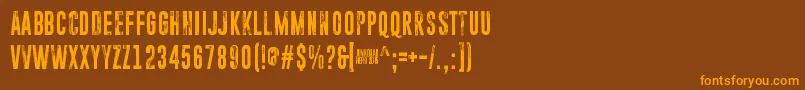 ParanoidOrange-Schriftart – Orangefarbene Schriften auf braunem Hintergrund