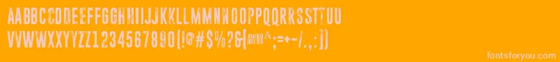 ParanoidOrange-Schriftart – Rosa Schriften auf orangefarbenem Hintergrund
