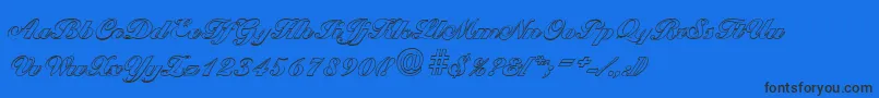Шрифт BallantinesoutlineBlackRegular – чёрные шрифты на синем фоне