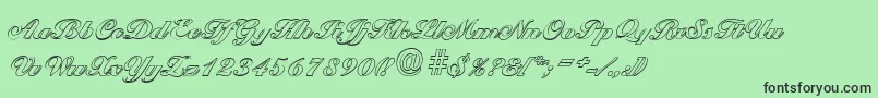 BallantinesoutlineBlackRegular Font – Black Fonts on Green Background