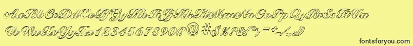 BallantinesoutlineBlackRegular Font – Black Fonts on Yellow Background