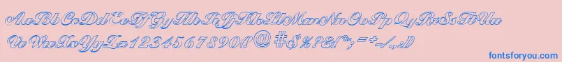 BallantinesoutlineBlackRegular Font – Blue Fonts on Pink Background