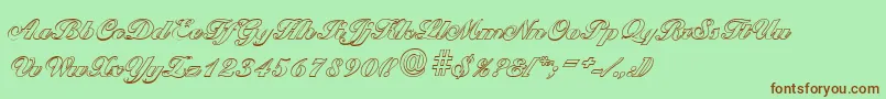 BallantinesoutlineBlackRegular Font – Brown Fonts on Green Background