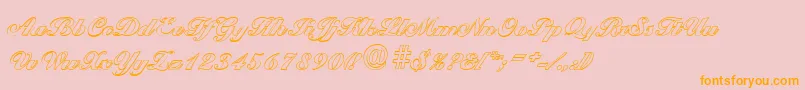 BallantinesoutlineBlackRegular-Schriftart – Orangefarbene Schriften auf rosa Hintergrund