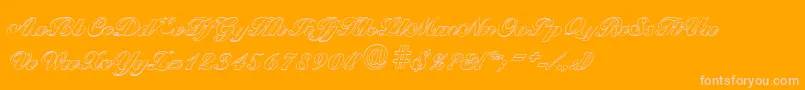 BallantinesoutlineBlackRegular-Schriftart – Rosa Schriften auf orangefarbenem Hintergrund