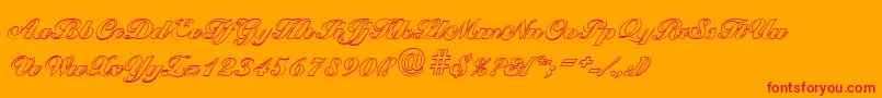 BallantinesoutlineBlackRegular Font – Red Fonts on Orange Background