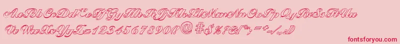 BallantinesoutlineBlackRegular Font – Red Fonts on Pink Background