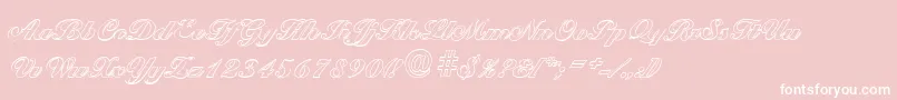 BallantinesoutlineBlackRegular-Schriftart – Weiße Schriften auf rosa Hintergrund