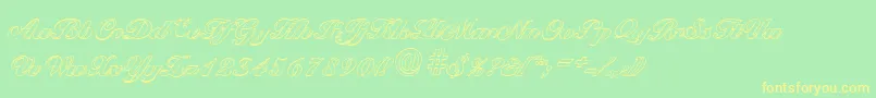 BallantinesoutlineBlackRegular Font – Yellow Fonts on Green Background