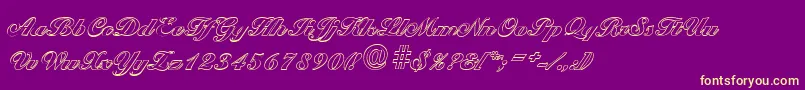 BallantinesoutlineBlackRegular Font – Yellow Fonts on Purple Background