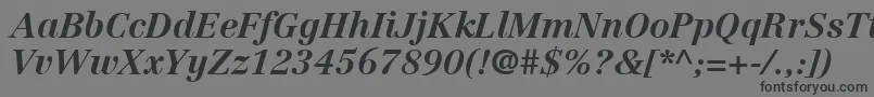 LinotypeCentennialLt76BoldItalic Font – Black Fonts on Gray Background