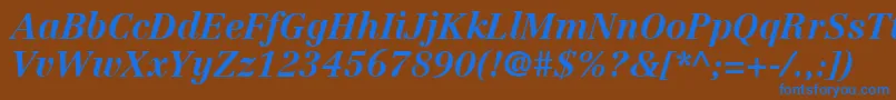 LinotypeCentennialLt76BoldItalic Font – Blue Fonts on Brown Background