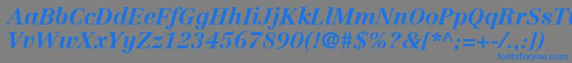 LinotypeCentennialLt76BoldItalic Font – Blue Fonts on Gray Background
