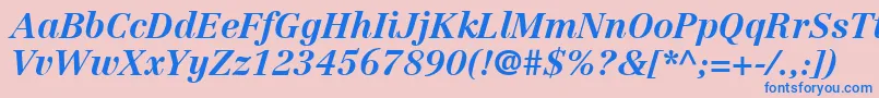 LinotypeCentennialLt76BoldItalic Font – Blue Fonts on Pink Background