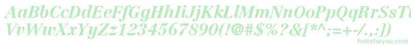LinotypeCentennialLt76BoldItalic Font – Green Fonts on White Background