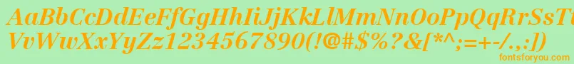 LinotypeCentennialLt76BoldItalic Font – Orange Fonts on Green Background