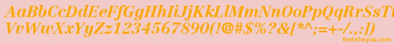 LinotypeCentennialLt76BoldItalic Font – Orange Fonts on Pink Background