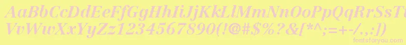 LinotypeCentennialLt76BoldItalic Font – Pink Fonts on Yellow Background