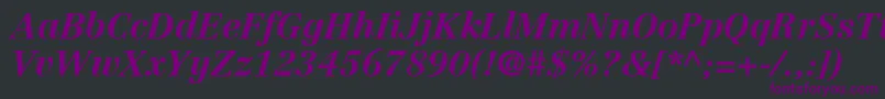 LinotypeCentennialLt76BoldItalic Font – Purple Fonts on Black Background