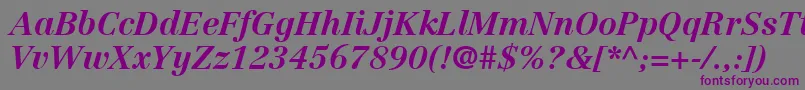LinotypeCentennialLt76BoldItalic Font – Purple Fonts on Gray Background
