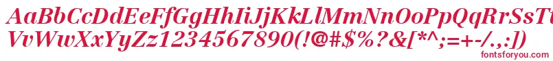 LinotypeCentennialLt76BoldItalic Font – Red Fonts on White Background