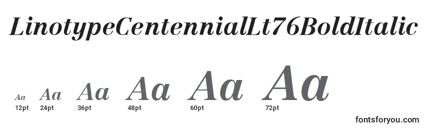 Размеры шрифта LinotypeCentennialLt76BoldItalic