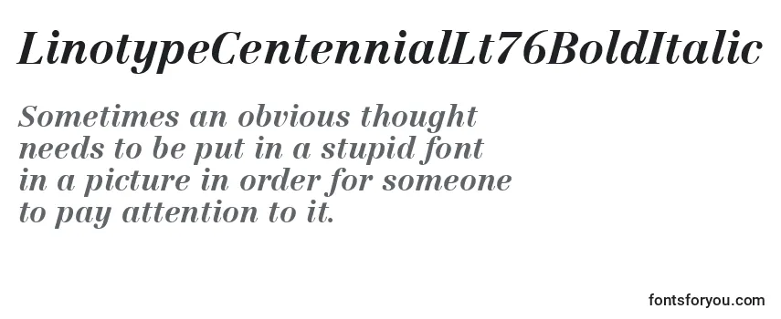Review of the LinotypeCentennialLt76BoldItalic Font