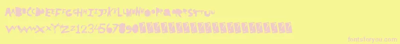 Superdrag Font – Pink Fonts on Yellow Background