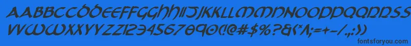 TristramBoldItalic Font – Black Fonts on Blue Background