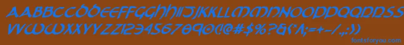 Шрифт TristramBoldItalic – синие шрифты на коричневом фоне