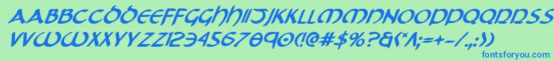 TristramBoldItalic Font – Blue Fonts on Green Background