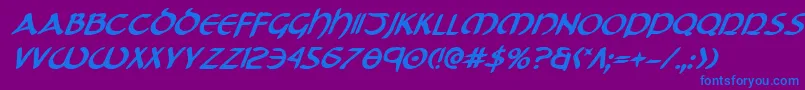 TristramBoldItalic Font – Blue Fonts on Purple Background